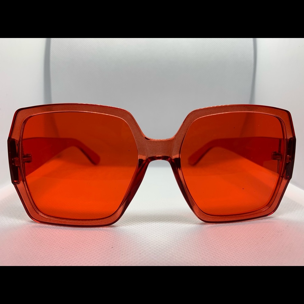 Red square sunglasses